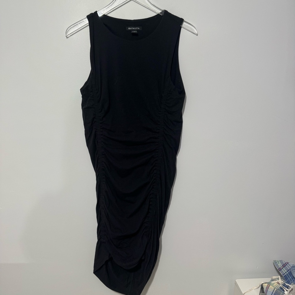 ATHLETA Stella Black Cotton Dress Bodycon style size Medium 2018